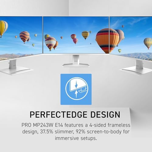msi PRO MP243W E14 24-inch IPS 1920 x 1080 (FHD) Computer Monitor, 144Hz, Adaptive-Sync, HDR Ready, HDMI, Display Port, VESA Mountable, Tilt, 4-Side Slim Bezel, 1ms, White - Image 4