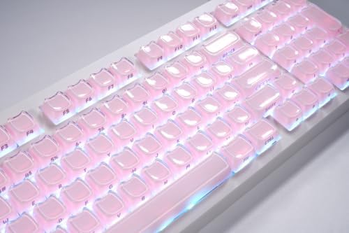 ZORNHER ZH980 Pink Mechanical Keyboard,95% Creamy Keyboard with Number Pad,Full Size Gaming Keyboard with Cute Jelly Glossy Keycaps,Girly Aesthetics Kitty Keyboard,Creamy Switches - Image 7