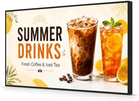 32" Wall-Mounted Digital Signage Display, 4K Menu Board by Canlarriz