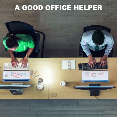 TSJ OFFICE Desktop Whiteboard Dry-Erase-Board - Computer Keyboard Stand White Board Surface Pad with Drawer, Desk Organizers with Accessories for Office, Home, School Supplies - Blue - Image 6