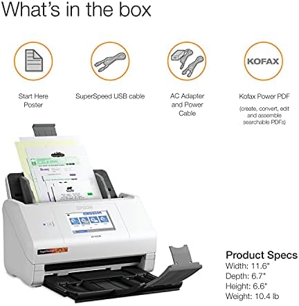 Epson RapidReceipt RR-600W Wireless Desktop Color Duplex Receipt and Document Scanner with Receipt Management Software, Touchscreen and Auto Document Feeder. Full 1-Year Limited Warranty (Renewed) - Image 5