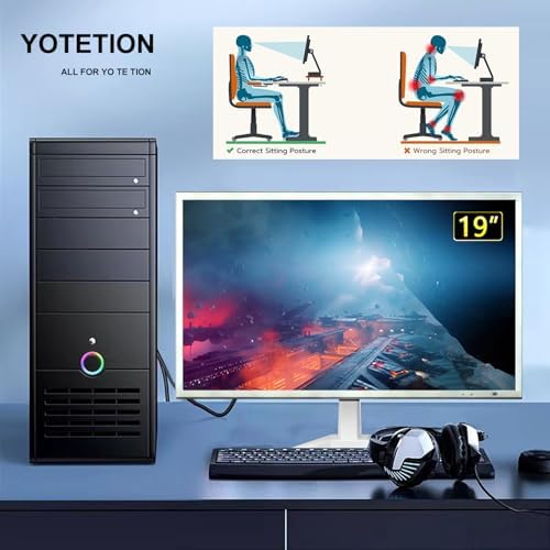 19-inch Full HD 75Hz Compact Slim Laptop Monitor, White, with Audio, for PCs and Desktops, HD 1440 x 900p, Anti-Glare, LED Display, VGA/HDMI Ports - Image 2