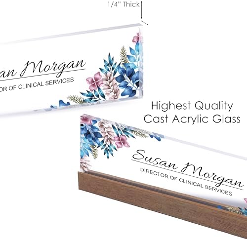 ARTBLOX | Office Personalized Name Plate Blue Leaf - Image 4