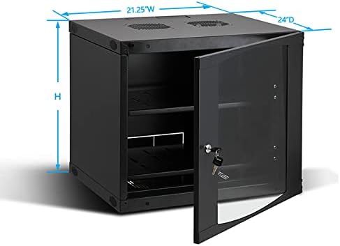 22U Wall Mount Network Server Cabinet Rack Enclosure Ventilated Door Lock 600mm Deep (22U) - Image 3