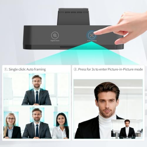 4K Webcam for PC, 8MP USB Webcam with Dual Noise-reducing Microphones, Picture-in-picture, Auto Framing, 5X Zoom, 92° Wide FOV, Auto Light Correction, Perfect for Conference, Video Callings, Streaming - Image 5