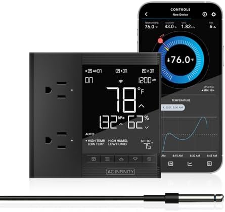 AC Infinity Controller 75, Temperature Humidity Outlet Controller, WiFi App by ACInfinity