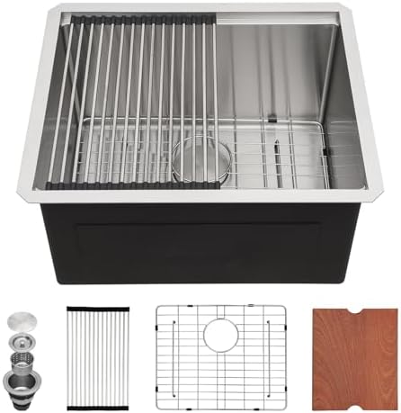 Sarlai 23 Laundry Sink Undermount 23x19 Inch Laundry Utility Sinks 13" Deep by Sarlai