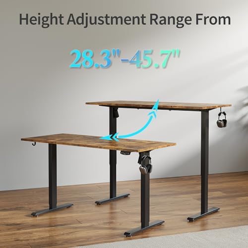 Agilestic 63*24 Inch Height Adjustable Electric Standing Desk, Rustic Brown - Image 5