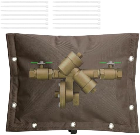 20" W x 16" H 3-Way Opening Backflow Preventer Insulation Cover(5°F), Brown by Sfcddtlg