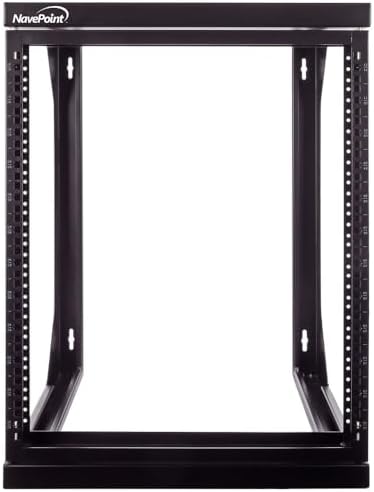 NavePoint 12U Server Rack with Swing Gate - Wall Mount Rack for 19 Inch IT Equipment Open Frame Rack – Network Rack Wall Mount for AV & Server Equipment 18” Deep Rack, Black by NavePoint