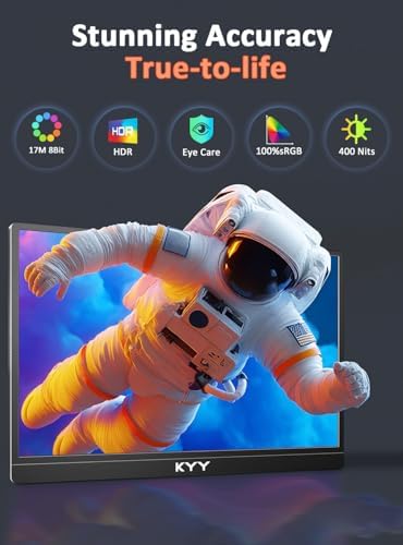 KYY 4K Portable Monitor for Laptop 15.6" UHD Laptop Monitor Portable VESA - Image 3