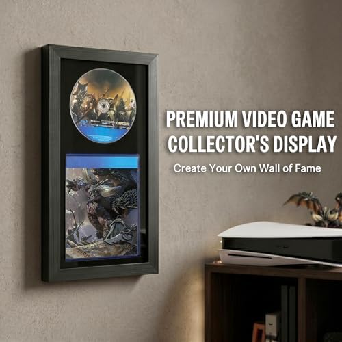 Video Game Display Frame Compatible with Ps5/Ps4/Ps3, Wall Mount and Tabletop Game Case Holder, Disc and Cover Storage Stand with Black Flocked Eva ,Gamer Gift - Image 6