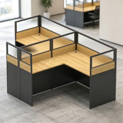 Nykto Office CubicleDesk with Mute Privacy Panels (A2 Person-S, Walnut) by Nykto