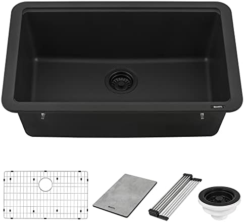 Ruvati 30-in Black Granite Undermount Workstation Kitchen Sink - RVG2310BK - Image 3