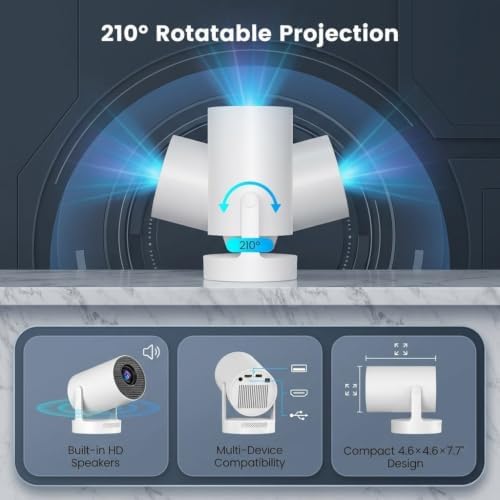 Mini Projector with WiFi and Bluetooth, Support 4K 1080P - Image 4