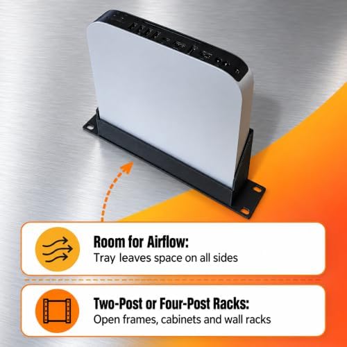 SplashNColor 10" 1U Rack Mount for Mac mini 2010-2023 – Server Rack Shelf Bracket | Secure Screw-in Installation | Fits Standard 19" Racks | Home Lab and Network Closet Organization - Image 6