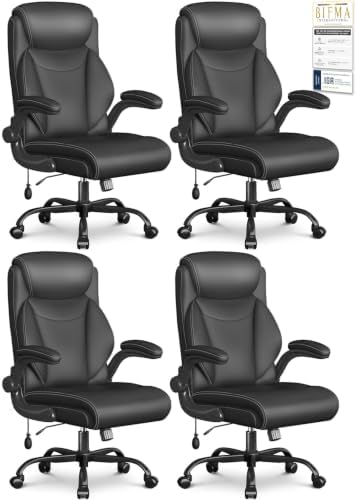 Ergonomic Office Chair,Inflatable Lumbar Support High Back Chair,Black by Cyzena