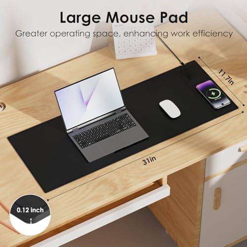 Mouse Pad with Wireless Charger, 15W Fast Charge, 31"x11.7" (Right) - Image 2