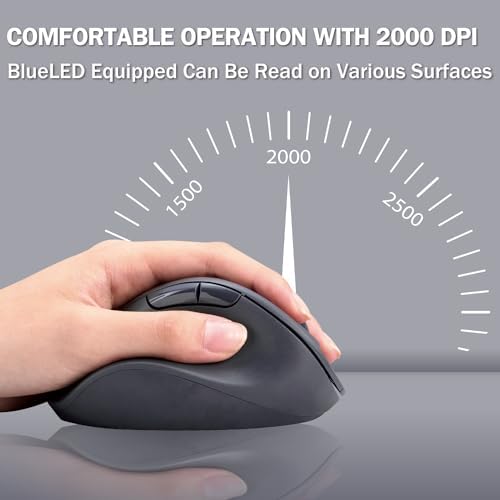 ELECOM Left Hand Wireless Ergonomic Mouse, 2.4GHz with Mini USB Receiver, Silent Click, 2000DPI, 5 Buttons, Optical Sensor, Compatible with PC, Mac, Laptop, EX-G, Lsize Black (M-XGL31DBSKBK) - Image 7