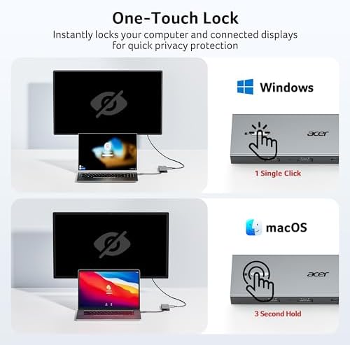 Acer USB-C Docking Station Dual Monitor, 9-in-1 Laptop Dock with 2 HDMI - Image 5