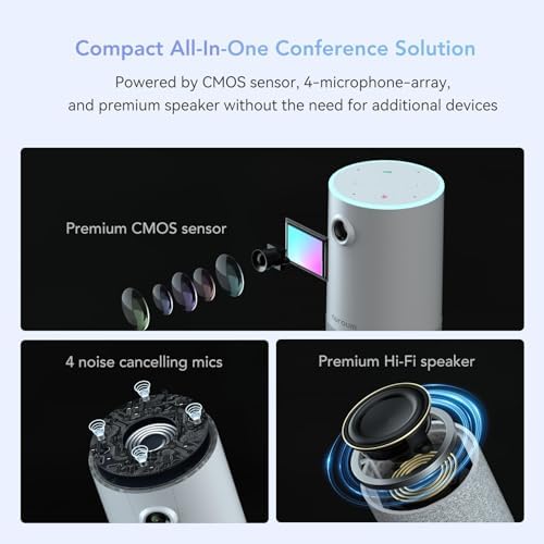 NUROUM C10 1080P Conference Webcam with Microphone Speaker, Portable - Image 2
