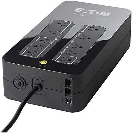 Eaton 3S750 UPS Battery Backup & Surge Protector, 750VA / 450W, 10 Outlets for Home or Office Devices (Not for Sale in CO, VT, or WA) - Image 2
