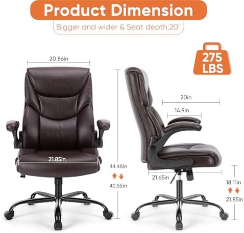 Sweetcrispy Computer Desk Chair, Lumbar Support Video Game Chair PU Leather - Image 3