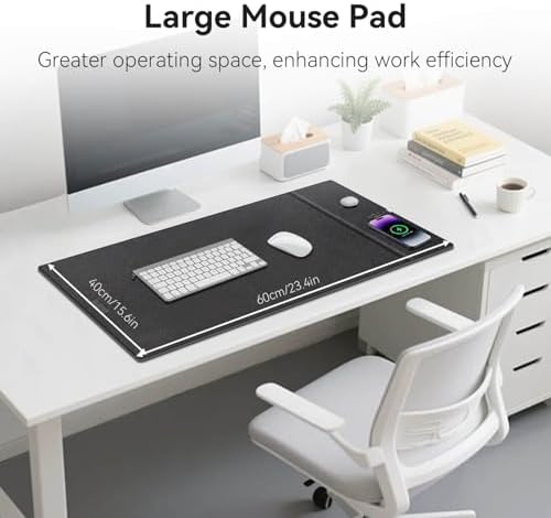 Dual Wireless Charging Mouse Pad, Magnetic 15W, Black - Image 4