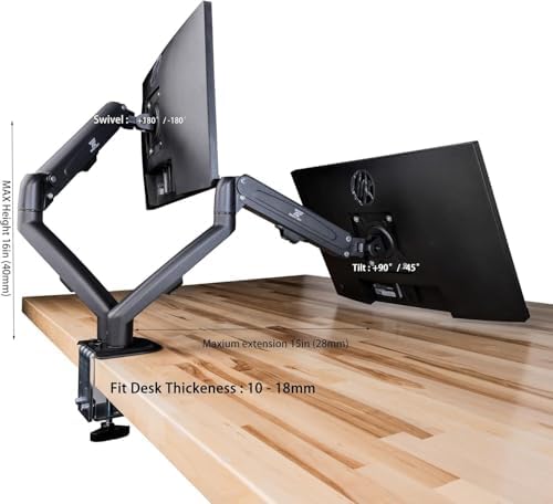 HP 24" Series 3 Pro 24" FHD Computer Monitor (1920x1080), 100Hz Anti-Glare Display, HDMI, VESA Mount, Black, Bundle with dockztorm hub and ErgoFlexy Dual Monitor Mount. (2Pack) - Image 3