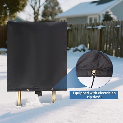 Insulated Backflow Preventer Pouch - Outdoor Pipe Insulation for Winter, Well Pump & Sprinkler Valve Protection (Black 24" W×24" H) - Image 6