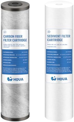 Replacement Filter Cartridges Set, PP, ACF（Activated Carbon Fiber）, Fit for WF3-03 Whole House Water Filter (PP, ACF) by HQUA