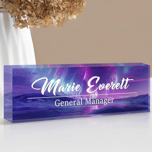 Custom Name Plate for Desk | Personalized Desk Name Plate | Personalized Boss Employee Appreciation Gifts | Acrylic Name Plate Office Desk Accessories by EOBIBIFUN