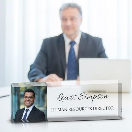 Desk Name Plate Personalized, Desk Double sided pattern Name Plate Personalized Office Desk Decor for Women and Men, Teacher Nurse Boss Employee Appreciation Gifts (photo, Customized) by Unknown