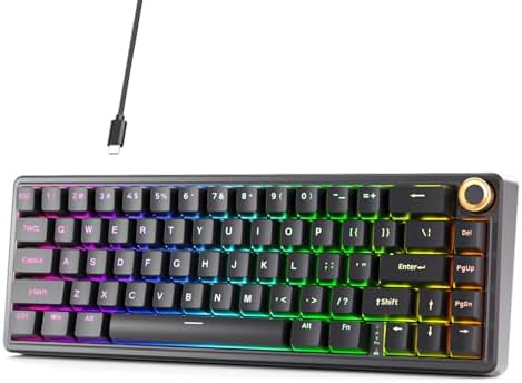DIERYA DK68E 60% Mechanical Gaming Keyboard, Hot-Swappable, Wired, Black by DIERYA