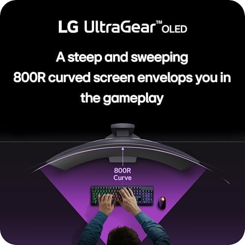 LG 39GS95QE Ultragear OLED Curved Gaming Monitor 39-Inch WQHD 800R 240Hz 0.03ms DisplayHDR True Black 400 AMD FreeSync Premium Pro NVIDIA G-Sync HDMI 2.1 DisplayPort Tilt/Height/Swivel Stand - Black - Image 3