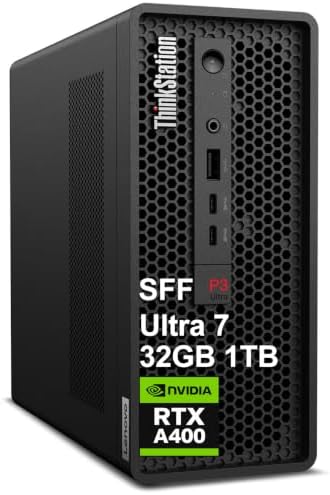 Lenovo ThinkStation P3 Ultra SFF Gen 2 Mini Workstation Tower Desktop (Intel Core Ultra 7 265, 32GB DDR5, 1TB SSD, NVIDIA RTX A400) 8K Display, Engineer, Business PC, 3-Yr Warranty, Win 11 Pro by LENOVO