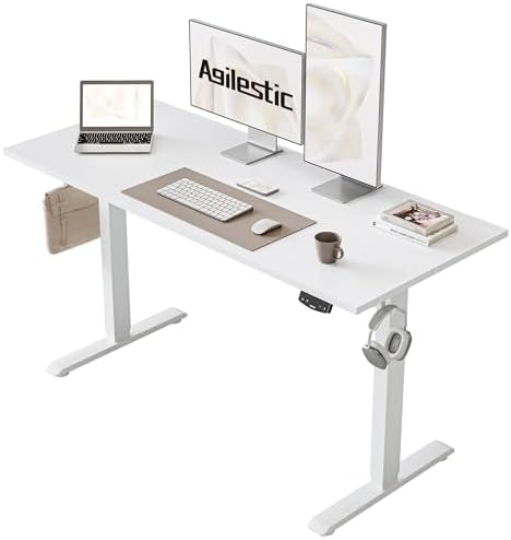 Agilestic 48 * 24 Inch Height Adjustable Electric Standing Desk, White by Agilestic