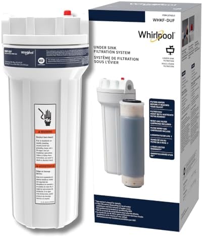 Whirlpool Under Sink Water Filtration System WHKF-DUF | Push-in Quick Connect, 1 Carbon Filter & Installation Kit Included | Reduces Chlorine Taste & Odor, Sediment - Image 5