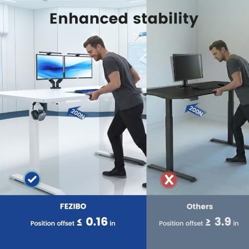 FEZIBO Standing Desk 71 × 37 Inch Electric Height Adjustable, White - Image 6