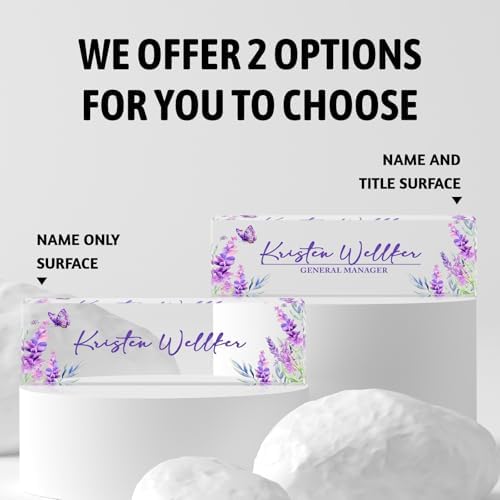 Custom Desk Name Plate Personalized, Customize Acrylic Office Name Plates for Desks, Personalized Purple Desk Decor for Office Gift - Image 5