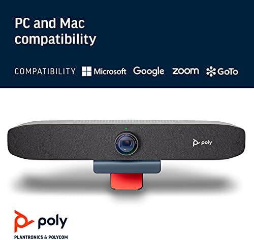 Poly Studio P15 Personal Video Bar - 4K Camera, Microphones & Speaker Solution With Premium Audio - Certified for Zoom and Teams (Renewed) - Image 7