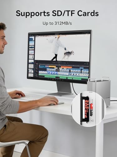 ACASIS 40Gbps Mac mini M4 Dock & Stand with Dual-Bay NVMe SSD Enclosure，11-in-1 Docking Station for Mac mini M4/M4 Pro, Dual DisplayPort MST, 3×USBA 10Gbps, 30W PD, SD/TF Reader - Image 5