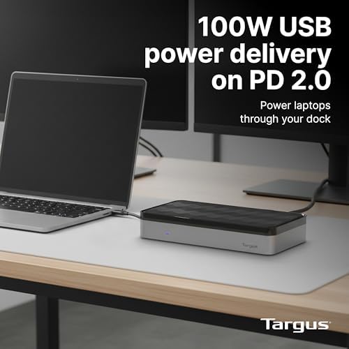 Targus USB-C Universal Quad 4K (QV4K) Docking Station with 100W Power Delivery, Black (DOCK570USZ) - Image 6