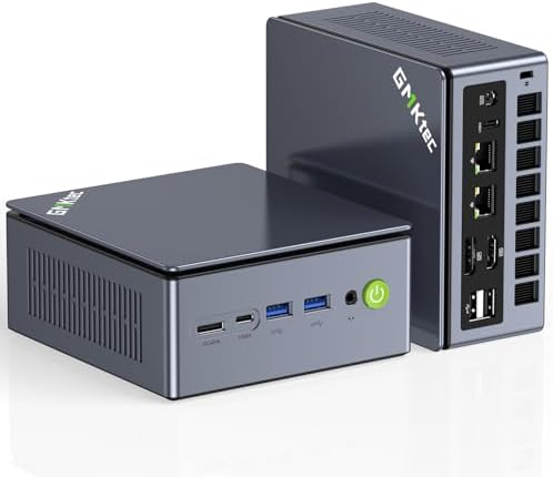 GMKtec Gaming PC Mini Computer, M7 Ultra Ryzen 7 PRO 6850U 32GB DDR5 RAM + 512GB Hard Drive PCle SSD Oculink Dual NIC LAN 2.5G Desktop, Dual USB4, HDMI 2.1, USB-C by GMKtec