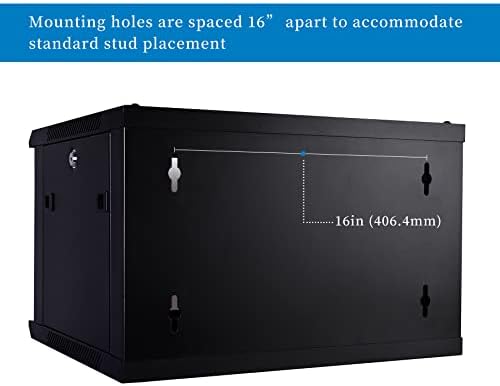 RackPath 6U Wall Mount Server Cabinet Network Rack Enclosure, Quiet Cooling Fan, Perforated Door, Black - Image 4