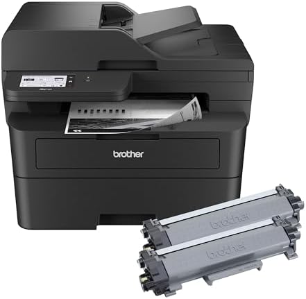 Brother MFC-L2900DW XL Wireless Compact Monochrome All-in-One Laser Printer with Duplex Copy & Scan, Fax, Black & White | Up to 4,200 Pages of Toner Included(1), Amazon Dash Replenishment Ready by Unknown