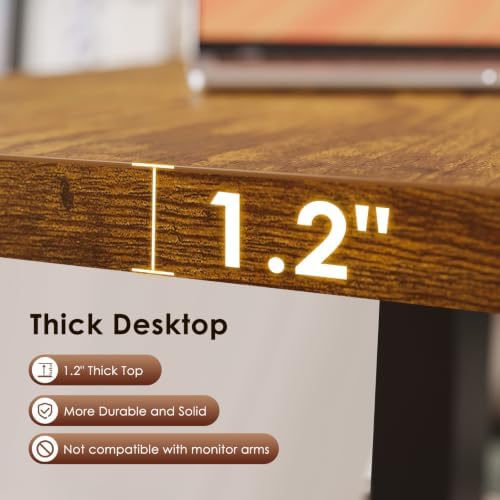 OffiGo 71" Executive Electric Standing Desk Height Adjustable, Rustic Brown - Image 5