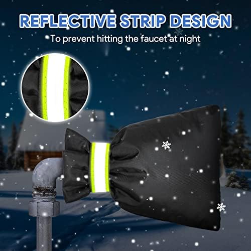 Outdoor Faucet Covers for Winter Freeze Protection, Hose Bib Covers for Winter 4 Pack, Outside Water Faucet Spigot Covers Winter Insulated 9.05" H X 6.89" W, Reusable Waterproof Faucet Sock - Image 2