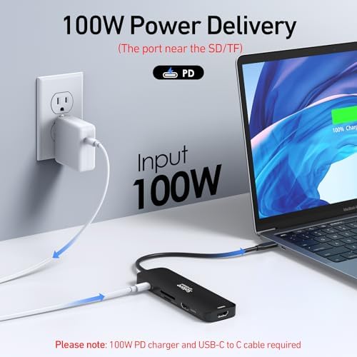 USB C Docking Station Dual HDMI Monitor, USB C to Dual HDMI Adapter with 2HDMI Ports, PD Charging, SD/TF, USB A&C 3.0 Ports, Laptop Docking Station for Dell XPS/HP/Lenovo/Surface/Yoga etc(Black) - Image 5