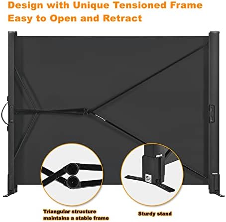 Portable Projector Screen with Stand, 50 Inch 4:3, Outdoor Projector Screen, Lightweight and Retractable, 1.2 High Gain Wrinkle-Free Video Projection Screens, for Home Cinema, Meeting Presentation. - Image 2